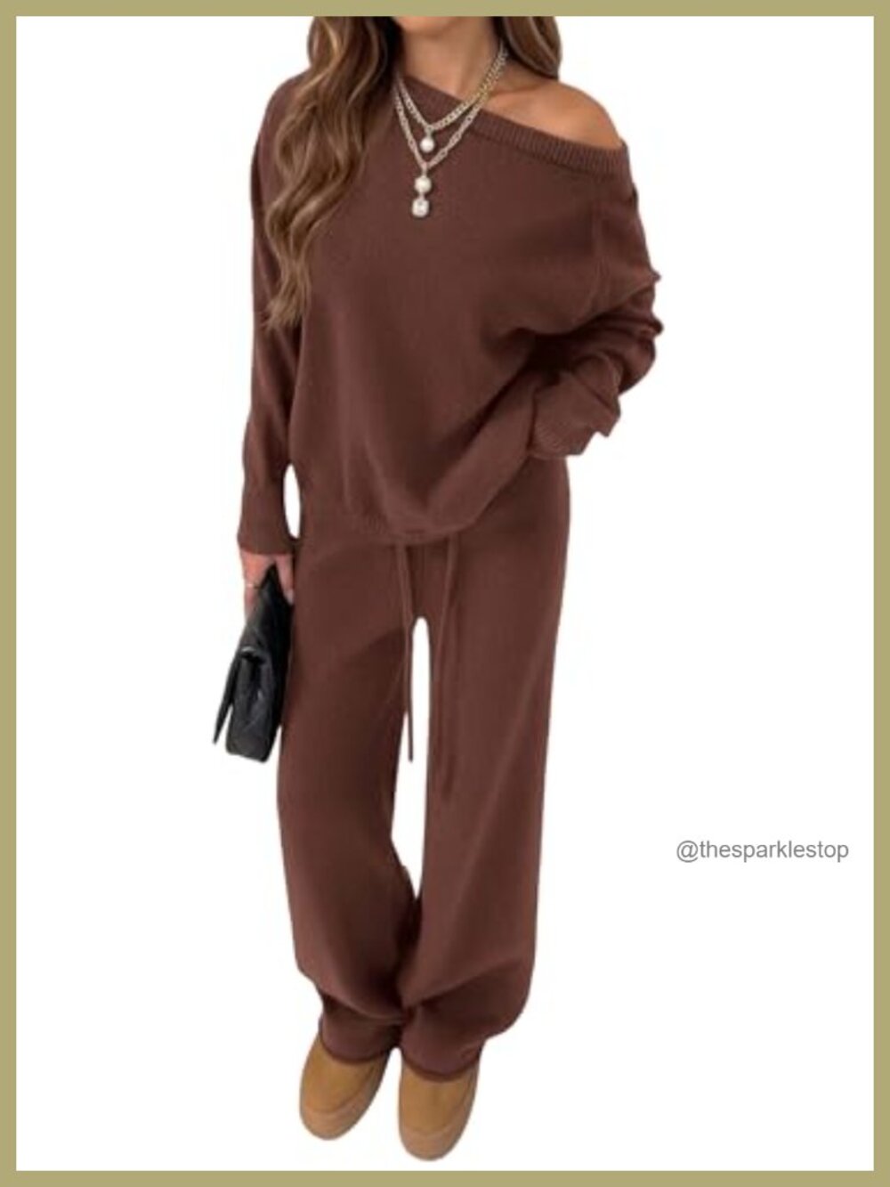 Lounge Set Sweater & Wide Leg Pants Two Piece Outfit Casual Travel